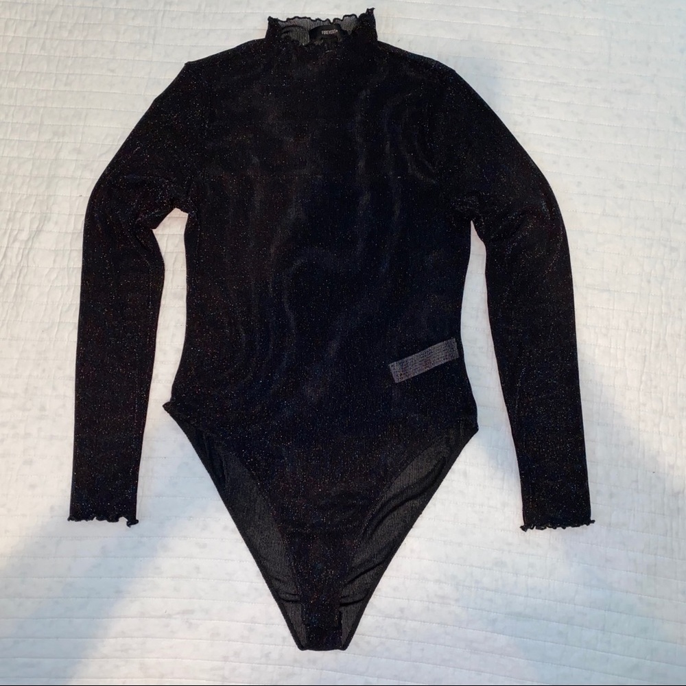 Forever 21+ Mulitcolor Sparkle Mesh Bodysuit